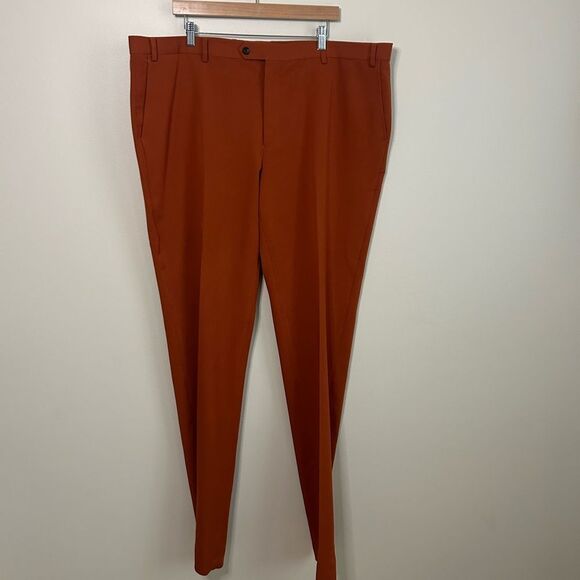 SuitShop Burnt Orange Slim Fit Stretch Suit Jacket Pants Set Size 43XL - Picture 10 of 14